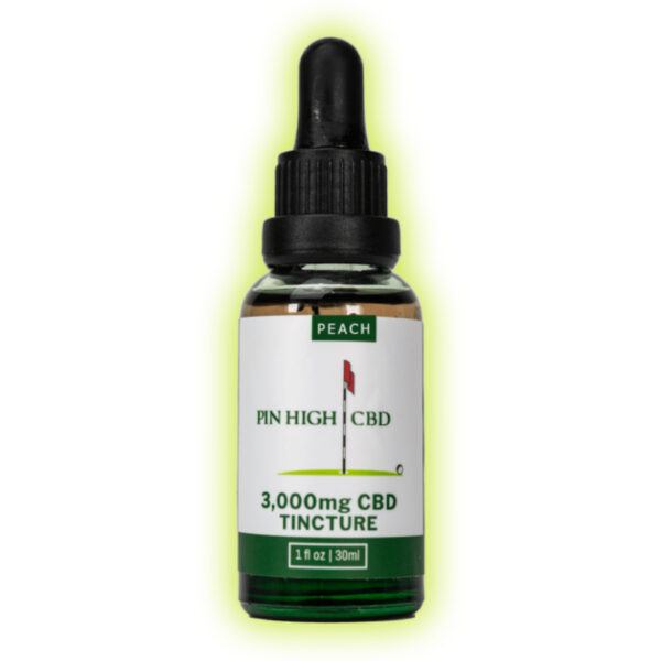 Pure CBD Tincture. Peach Flavor. 3000 mg CBD. Pin High CBD